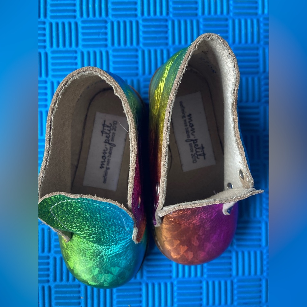 MON Petit hardsole leather toddler shoes PRISM pattern - Picture 6 of 7